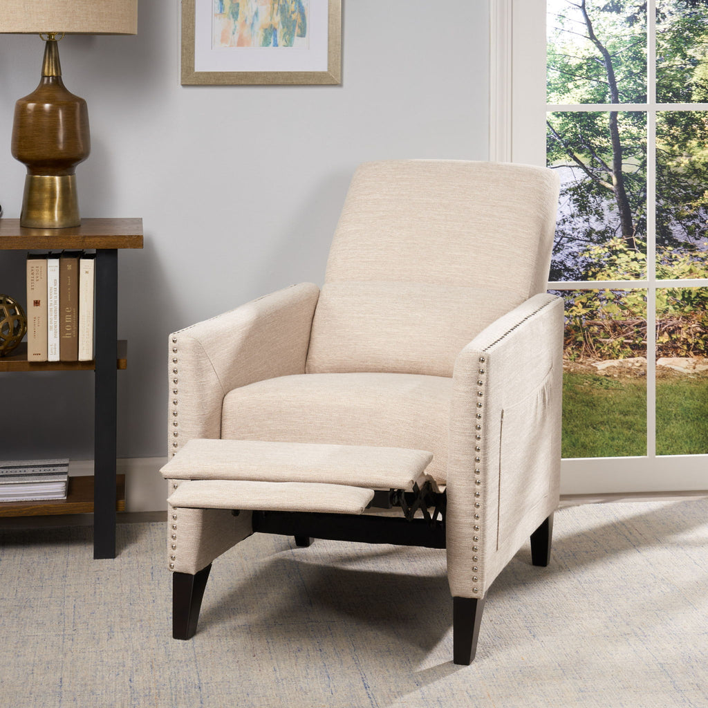 Kiersten - Contemporary Fabric Pushback Recliner