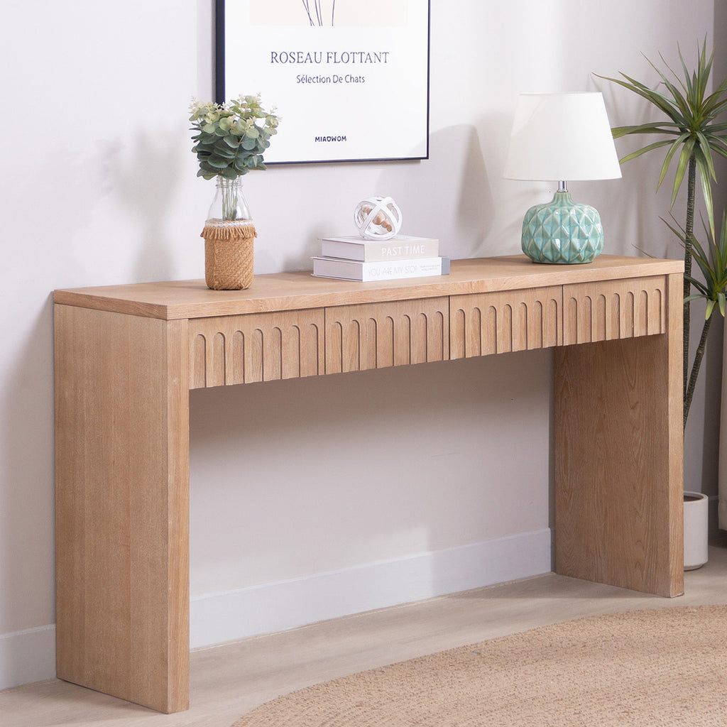 Modern Console Table With 4 Drawers, Entryway Table