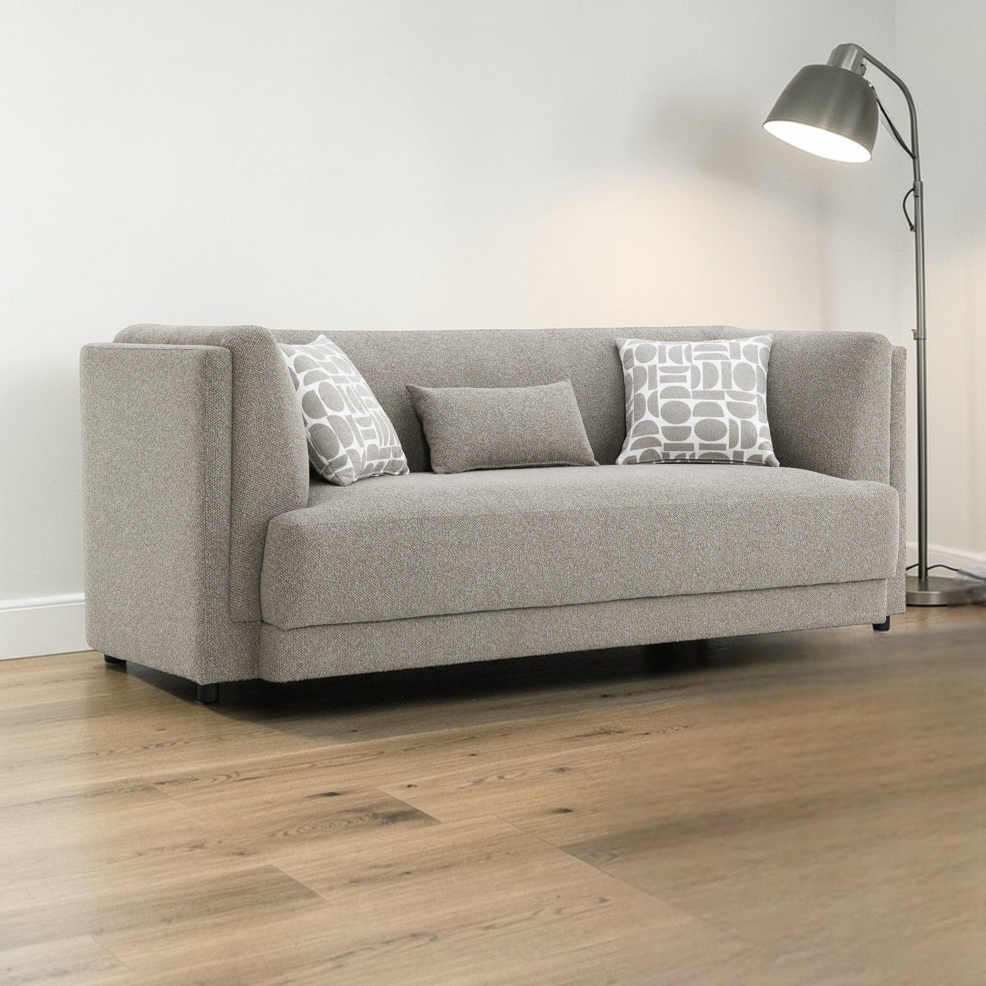 Glenda - Sofa With 3 Pillows - Gray