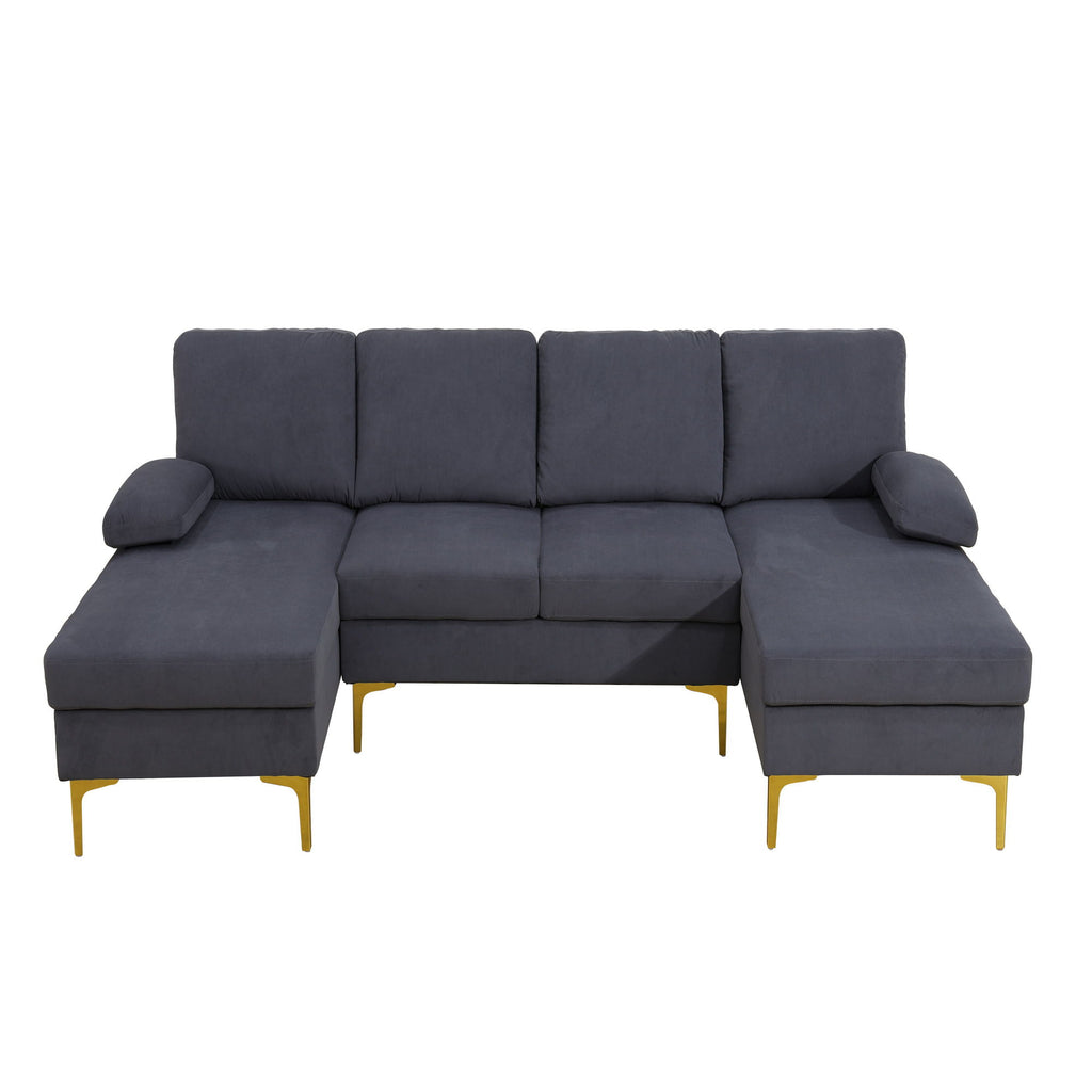 U - Shaped Sectional Sofa With Double Chaise