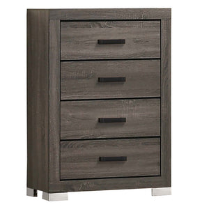 1 Piece Chest Bar Handle Bedroom Furniture With Texture And Clean Lines - Gray