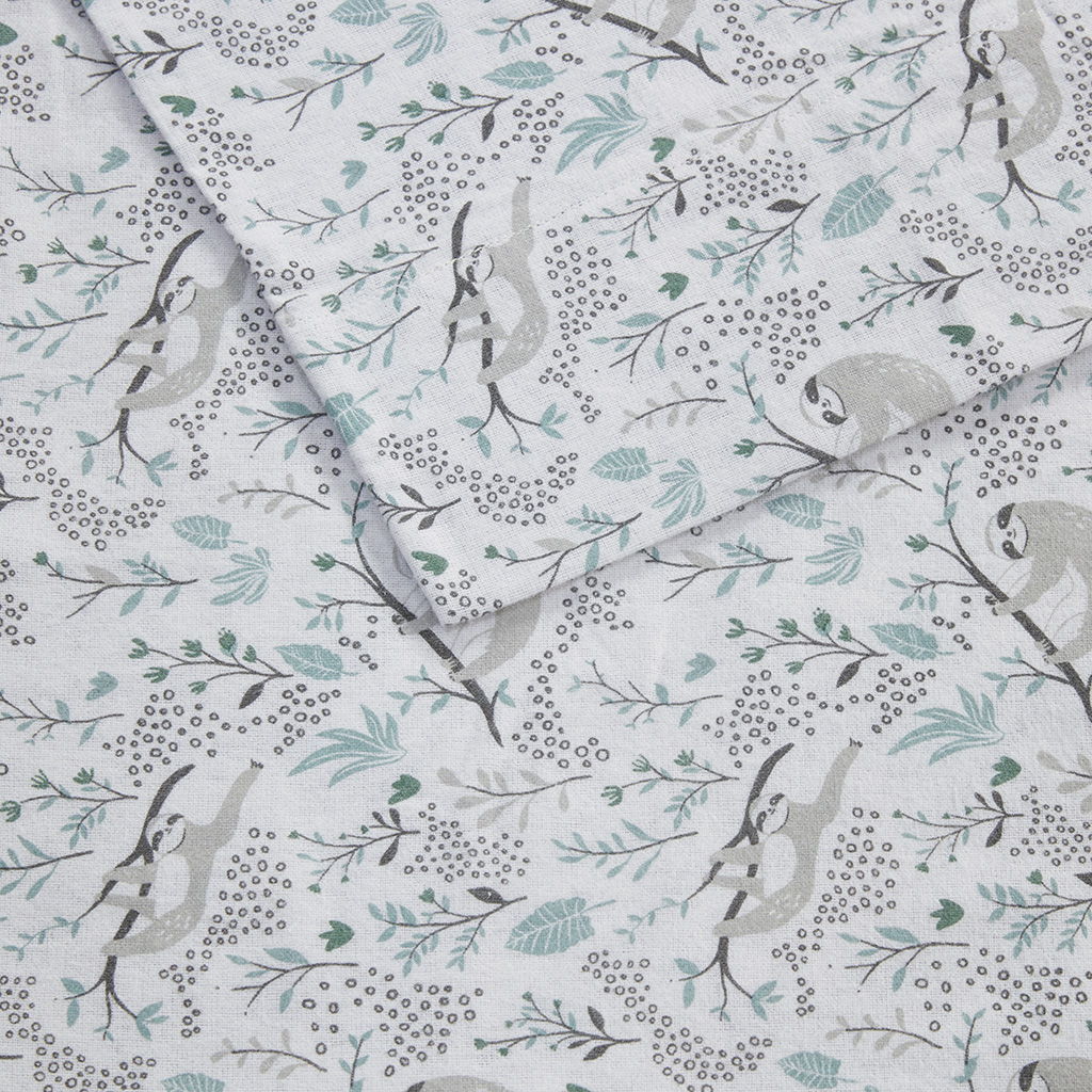 Cozy Soft - Novelty Print Sheet Set - Gray Sloths