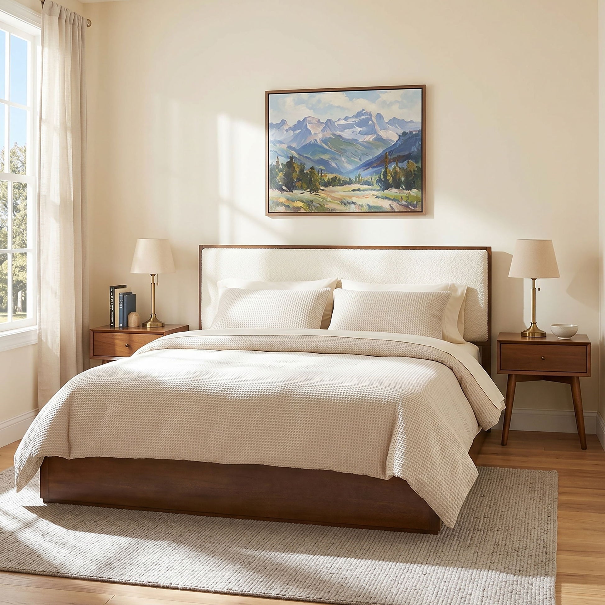 Bed With Upholstered Headboard