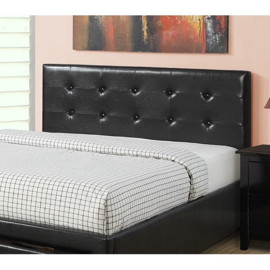 Bed With Tufted Headboard And Storage Drawer