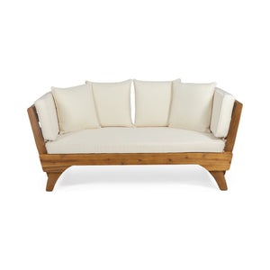 Outdoor Acacia Wood Expandable Daybed With Cushions