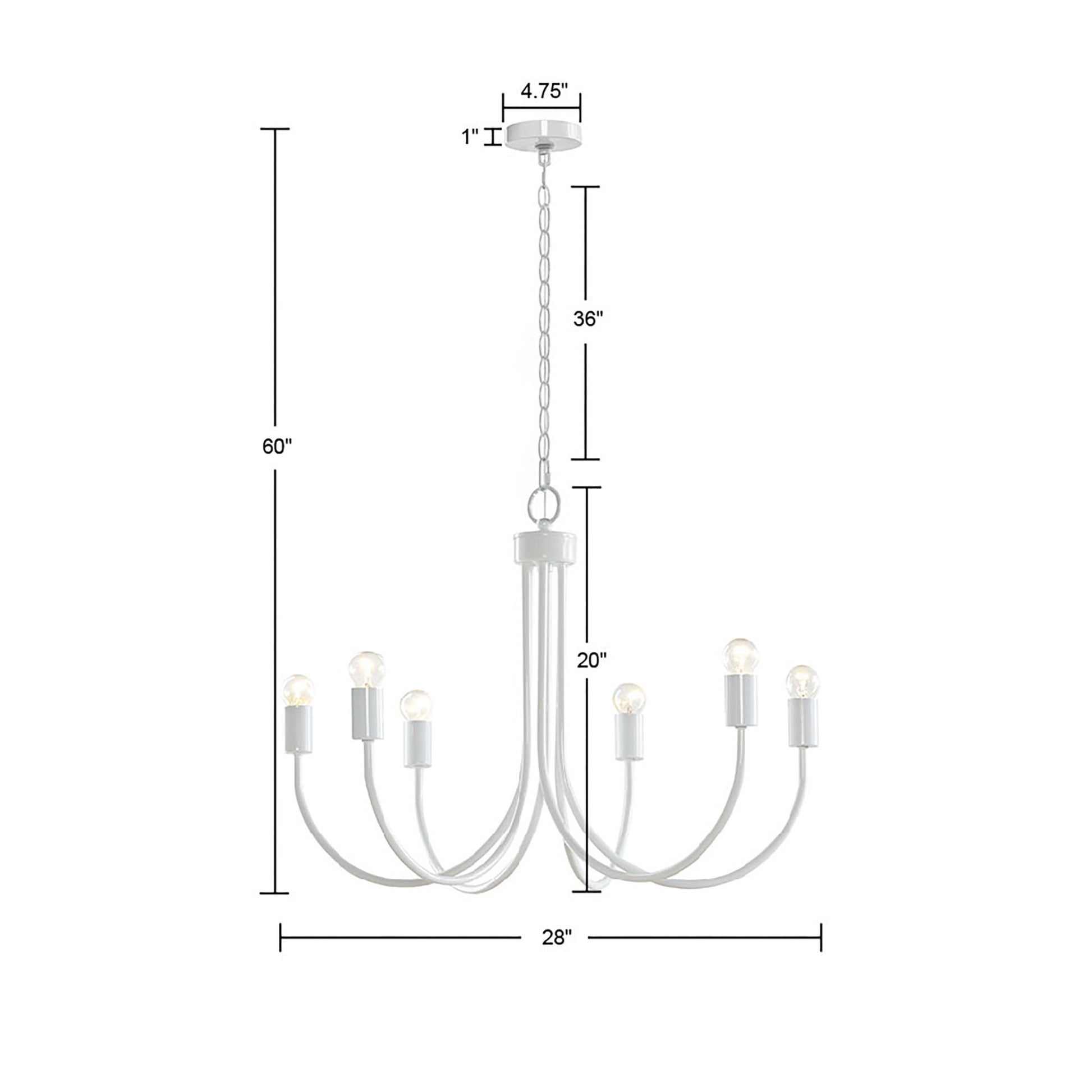 Ellie - 6-Light Chandelier - White