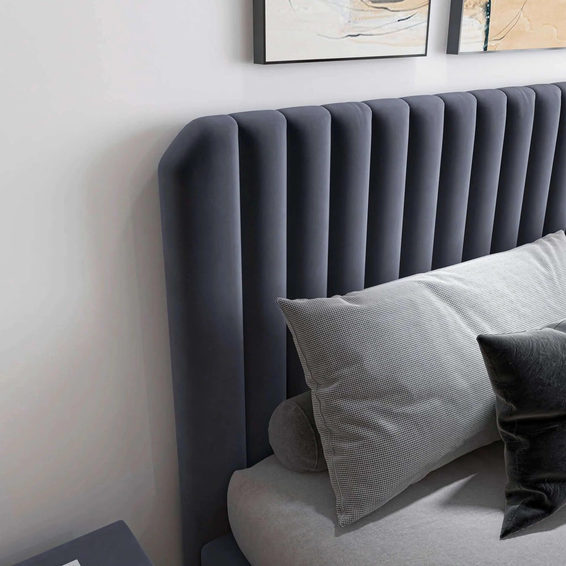 Bethany - Queen Upholstered Platform Bed - Gray