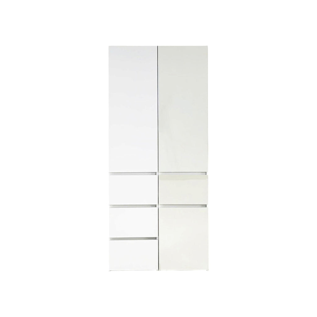 Elise - Modular Wood Closet System With Mirror In Customizable Storage Solution - White