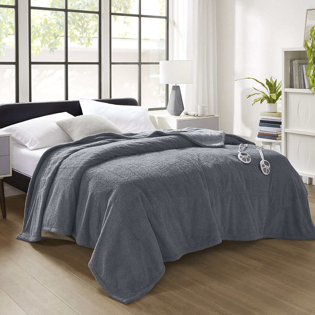 Dream Soft Heated - King Blanket - Gray