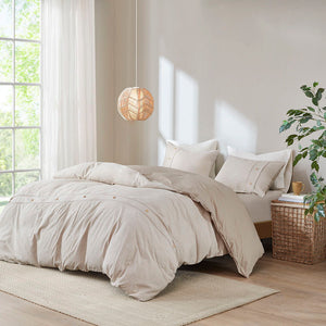 Dover - 3 Piece Organic Oversized Duvet Cover Set - Natural