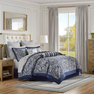 Aubrey - California King Complete Bed (Set of 12) - Navy