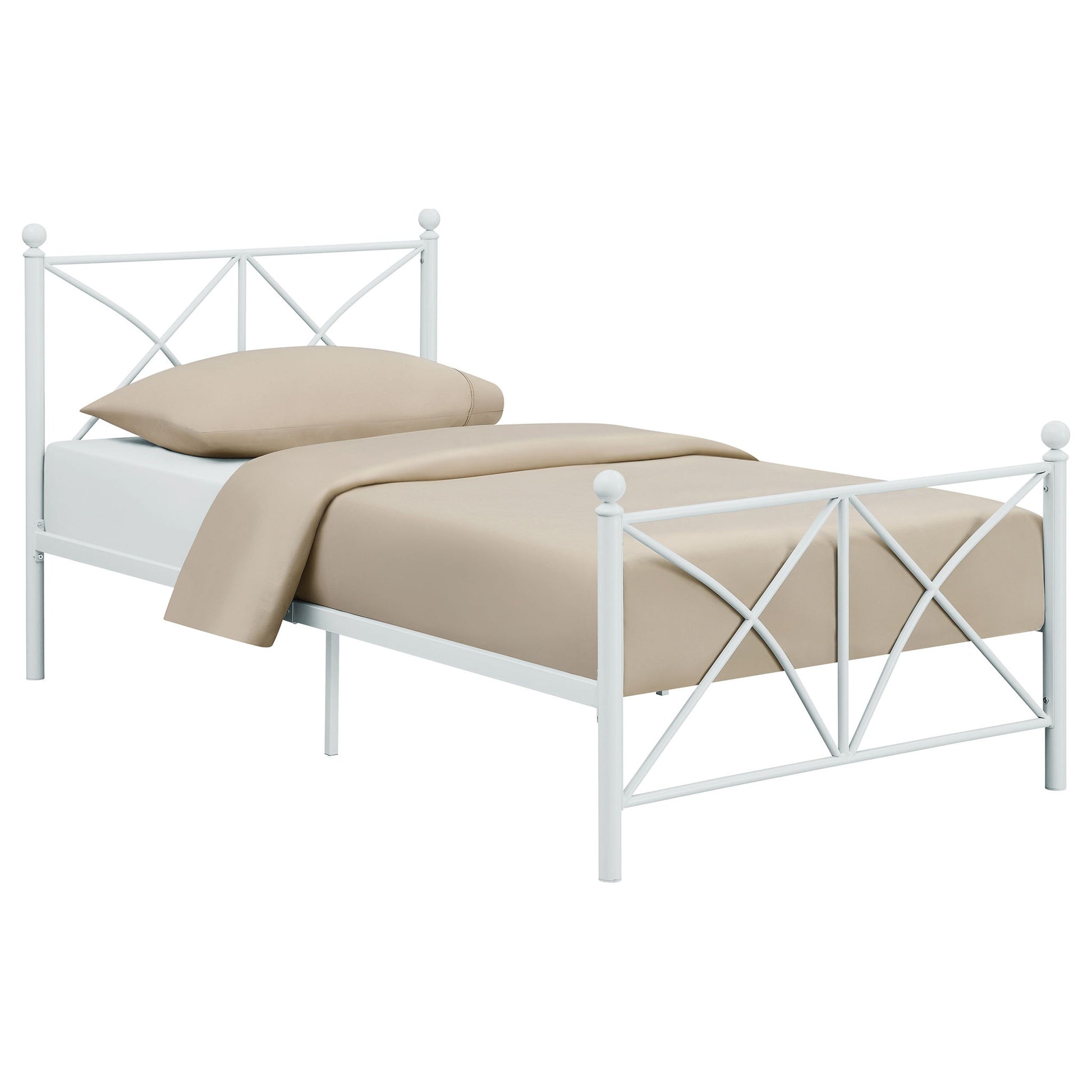 Platform Bed With Modern X-Style Design