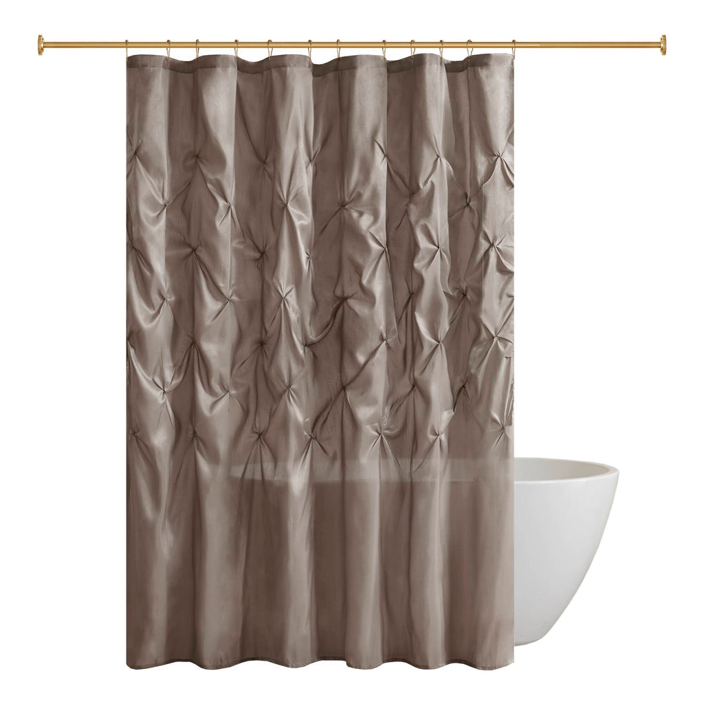 Laurel - Tufted Semi-Sheer Shower Curtain - Taupe