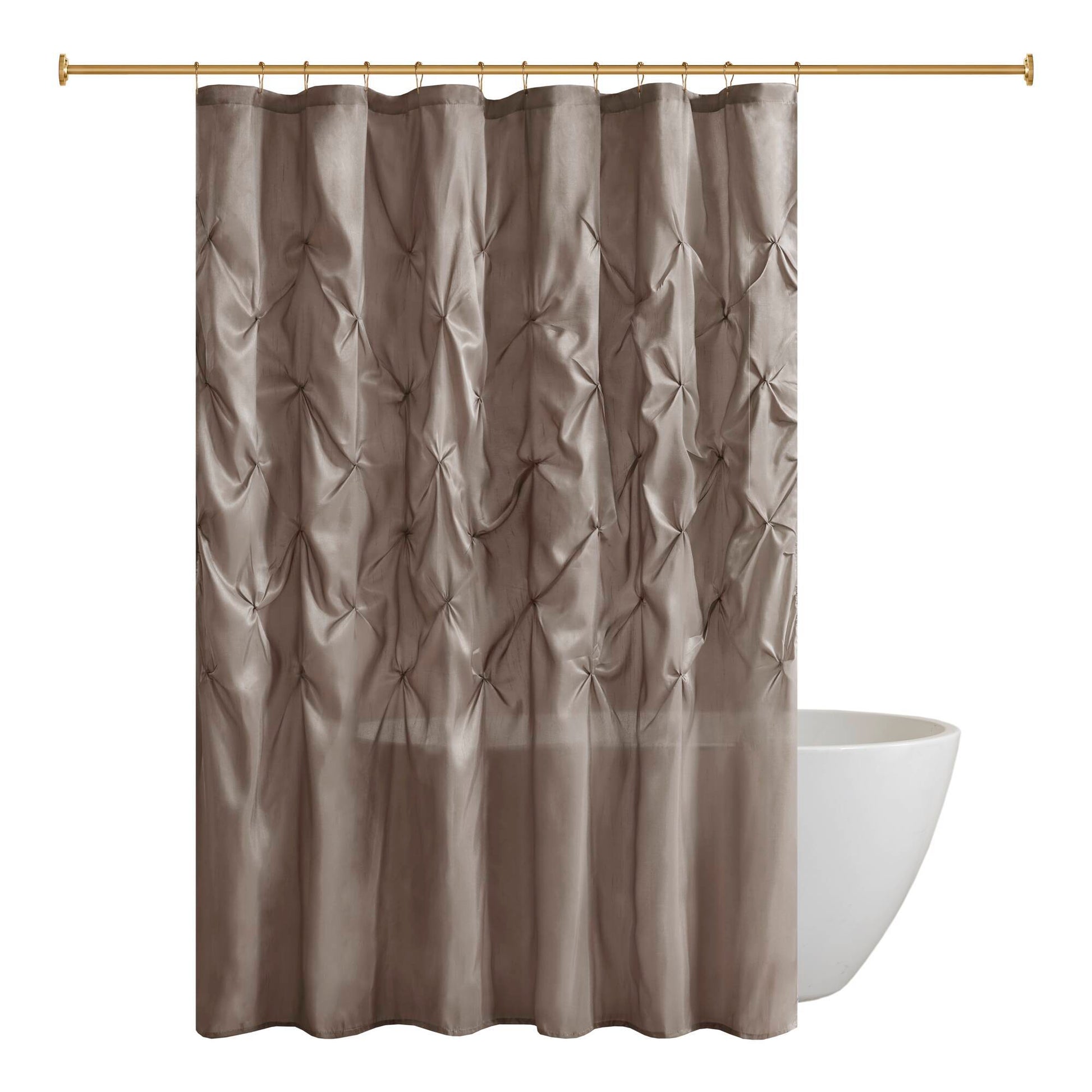 Laurel - Tufted Semi-Sheer Shower Curtain - Taupe