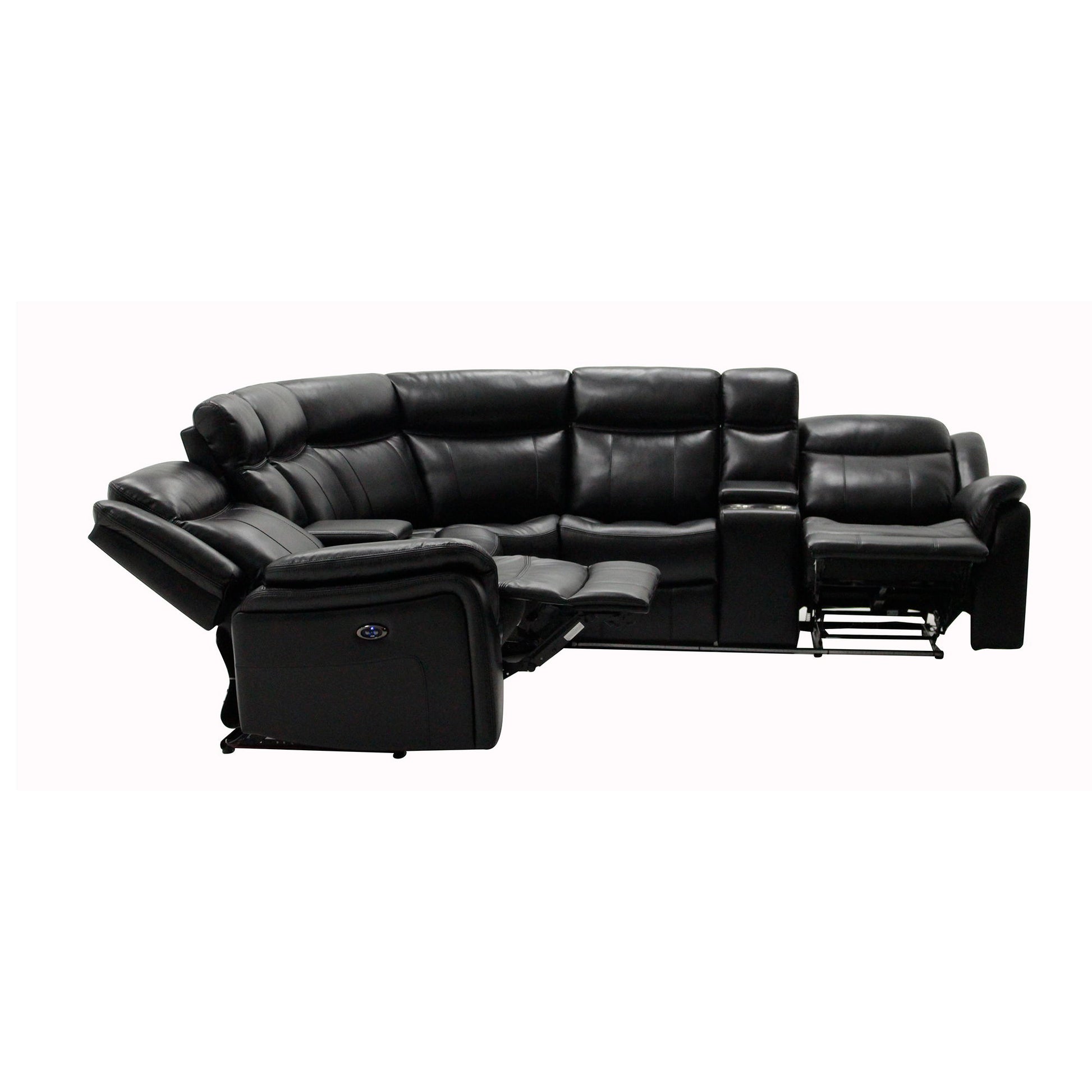 Jupiter - Leather Sectional - Black