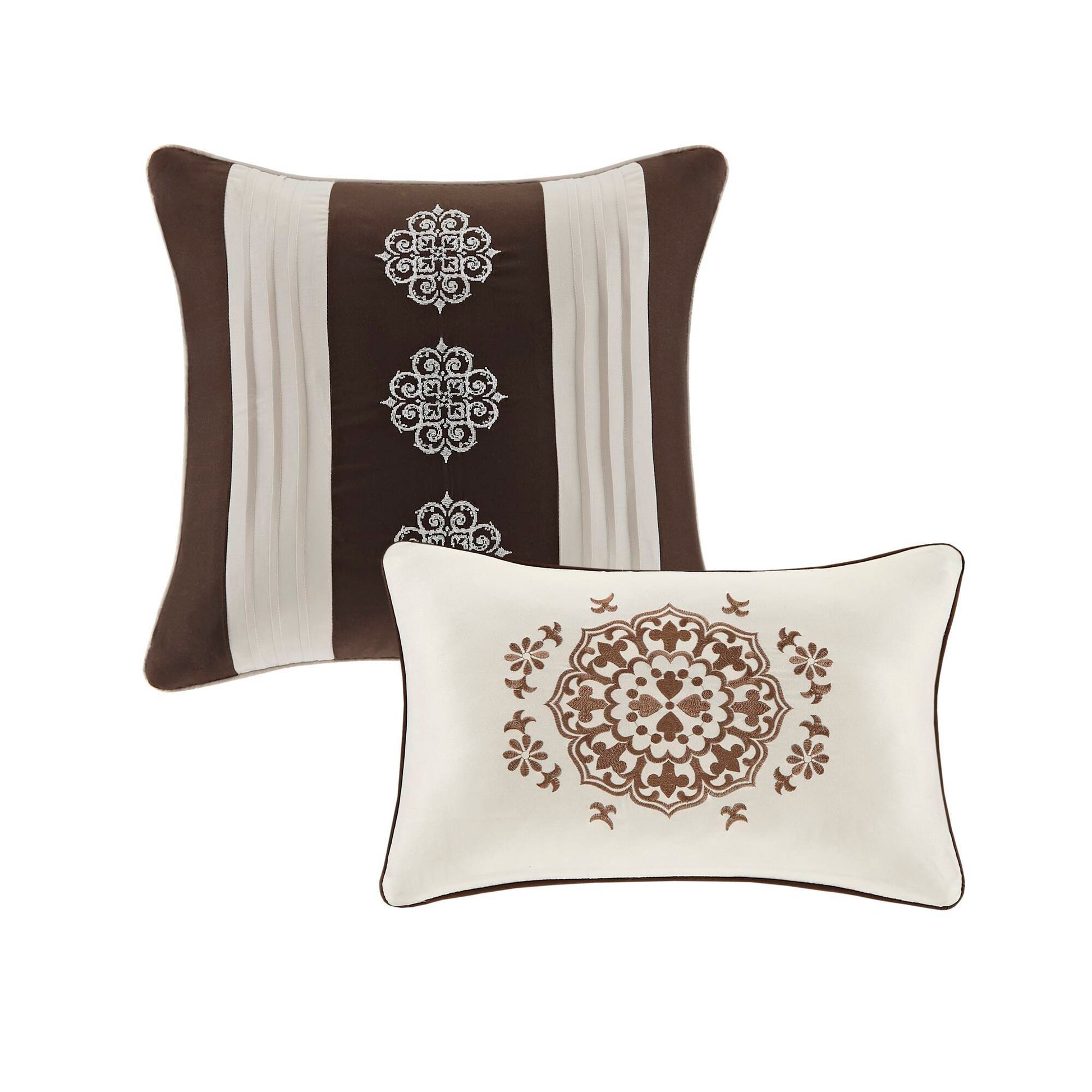 Zara - King 16 Piece Complete Bedding Set With 2 Sheet Sets - Brown