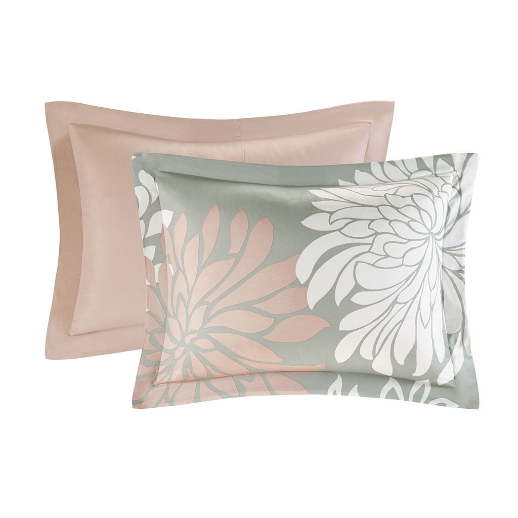 Maible - Complete Comforter And Sheet Set - Blush / Gray