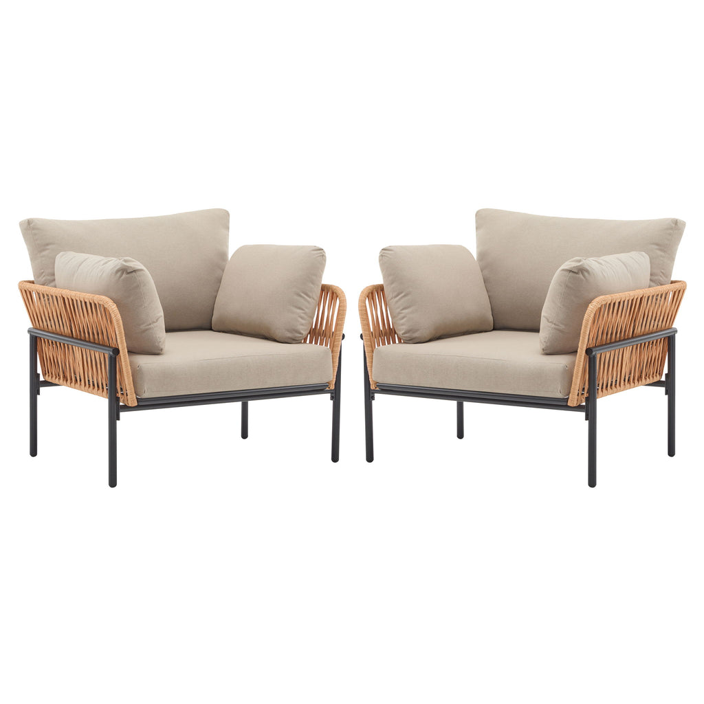 Rope Lounge Chair With Cushions For Modern Spaces