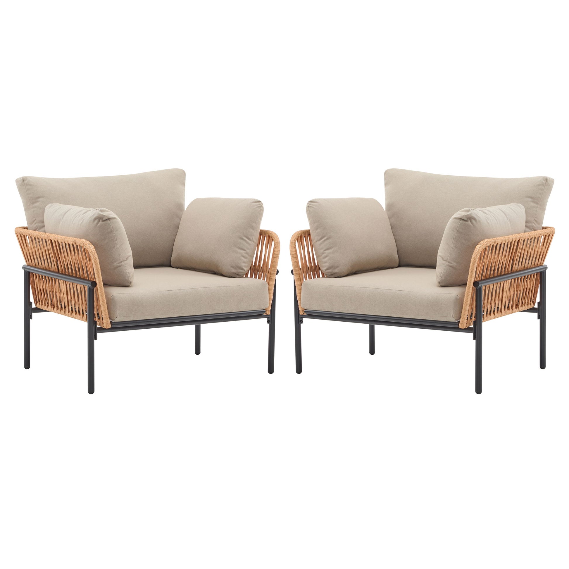 Rope Lounge Chair With Cushions For Modern Spaces