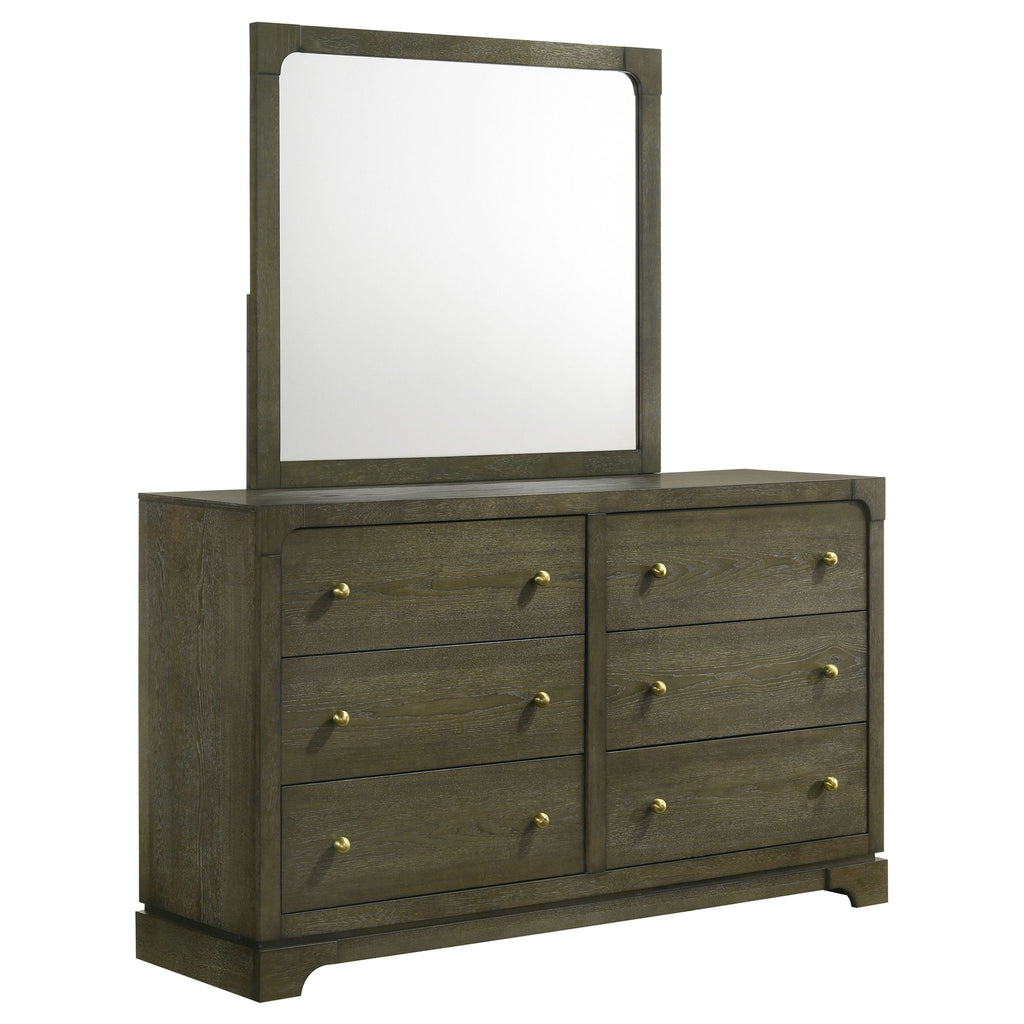 Sundance - 6 Drawer Dresser With Mirror - Dark Coffee