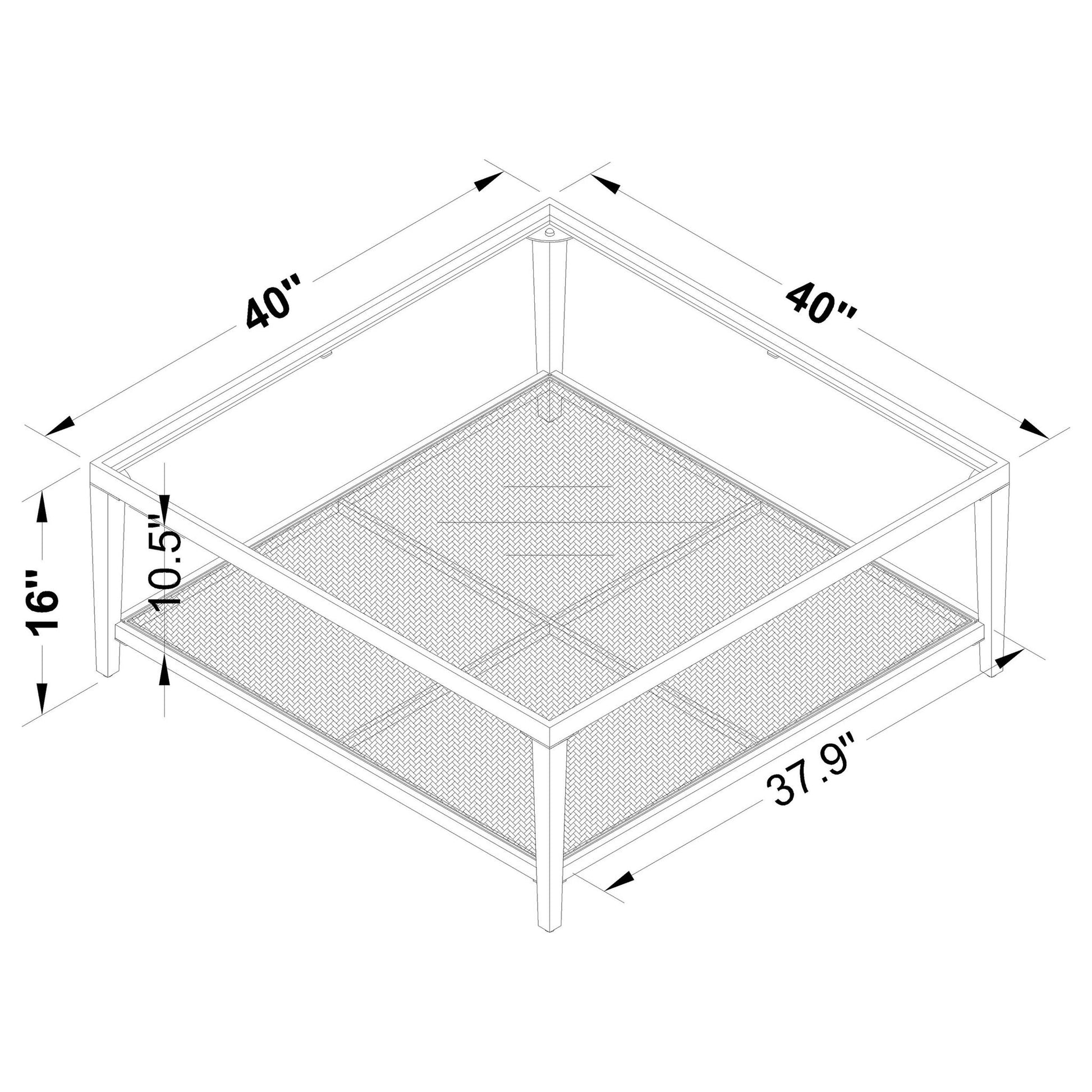 Kenneth - Square Coffee Table - Black