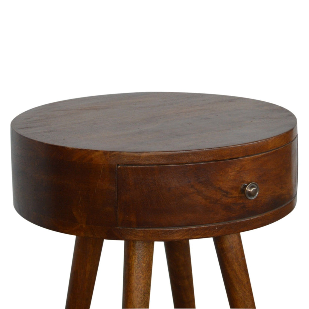 Nordic Chestnut Circular Nightstand