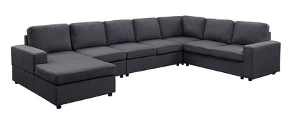 Hayden - Modular Sectional Sofa With Reversible Chaise - Dark Gray Linen