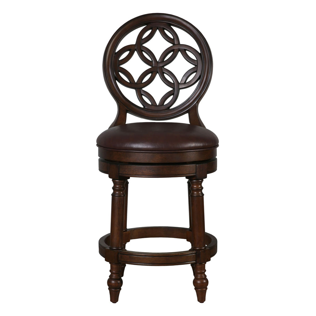 Stool With Back And Swivel Upholstered Seat