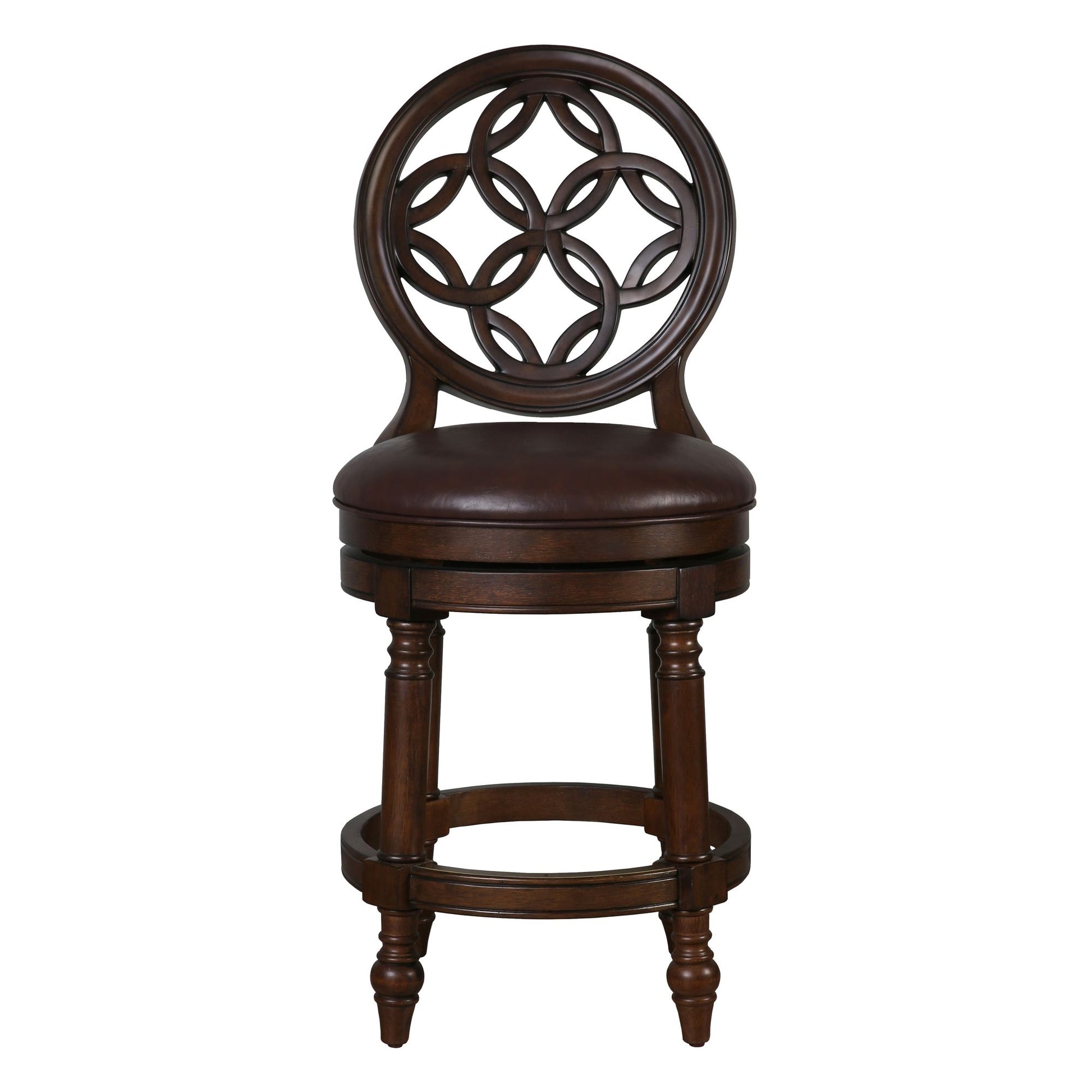 Stool With Back And Swivel Upholstered Seat