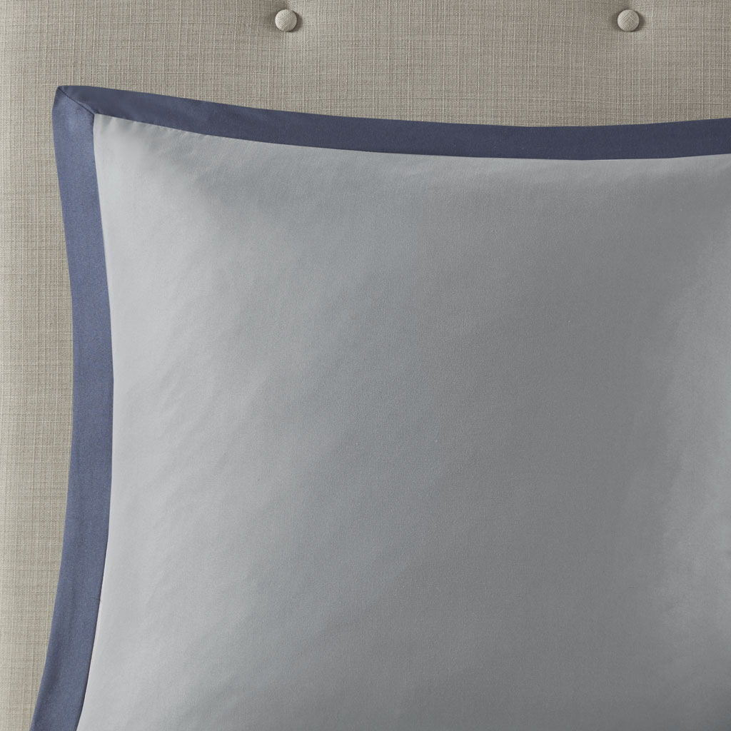 Powell - King Embroidered Comforter (Set of 8) - Navy