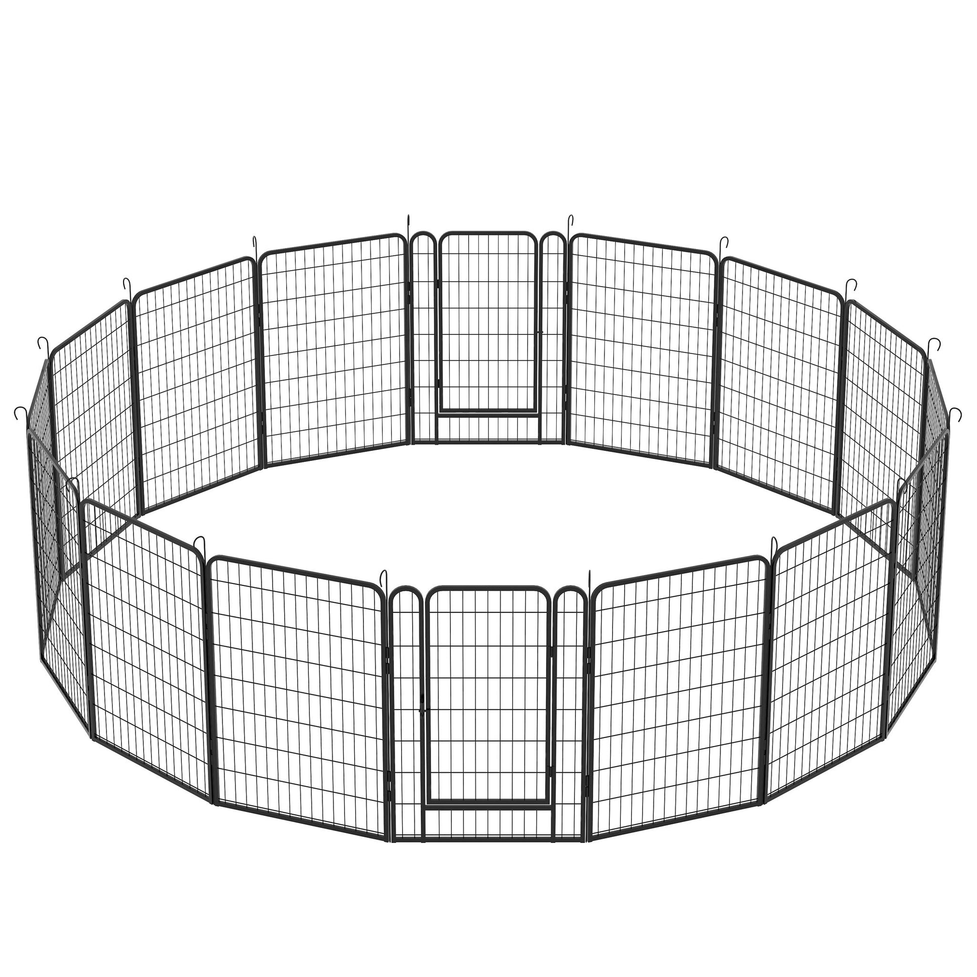 Heavy Duty Metal Playpen With Door, Dog Fence Pet Exercise Pen For Outdoor, Indoor