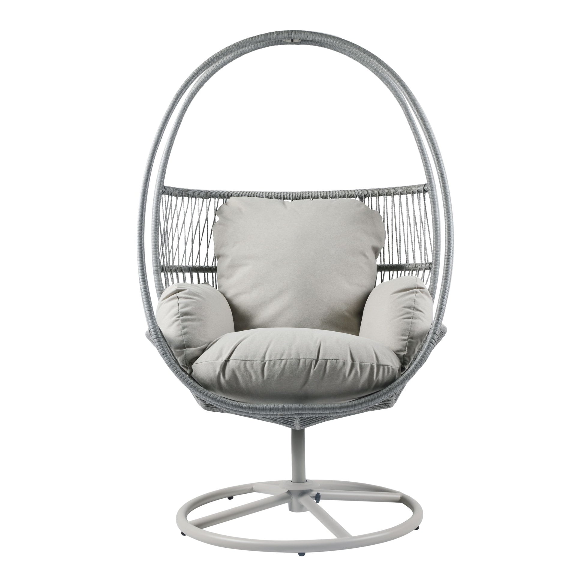 Reno - Outdoor Wicker Swivel Lounge Chair - Light Gray