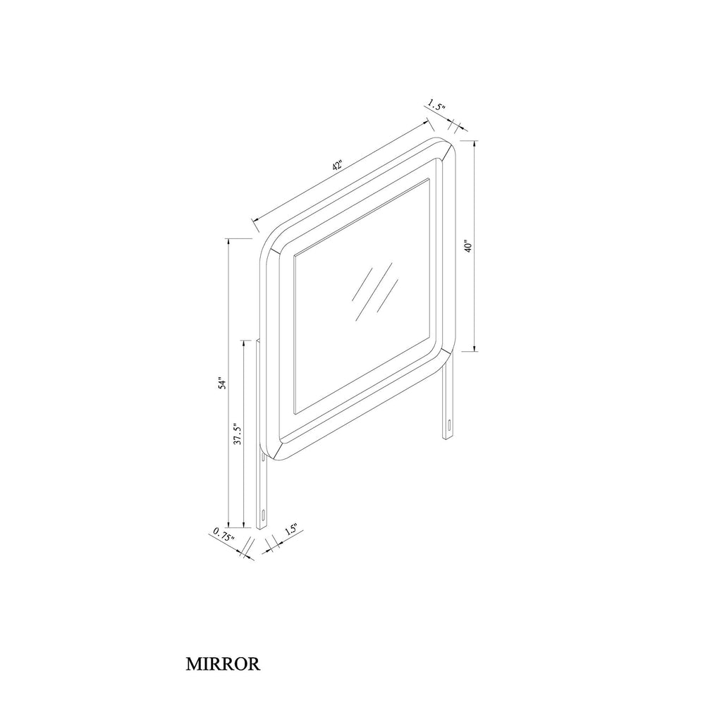 Beverly - Large Scale Wall Mirror For Dresser, Rounded Edges - Black White