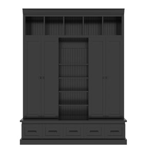 Hall Tree & Bench And 5 Storage Cubbies