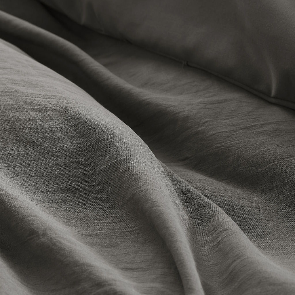 Porter - Full Soft Washed Pleated Duvet Cover Set - Gray