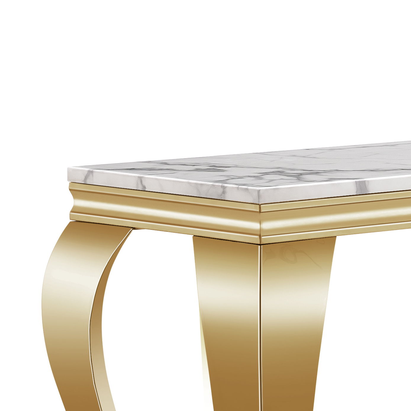 Marble Printed Rectangular Table, Stainless Steel Legs