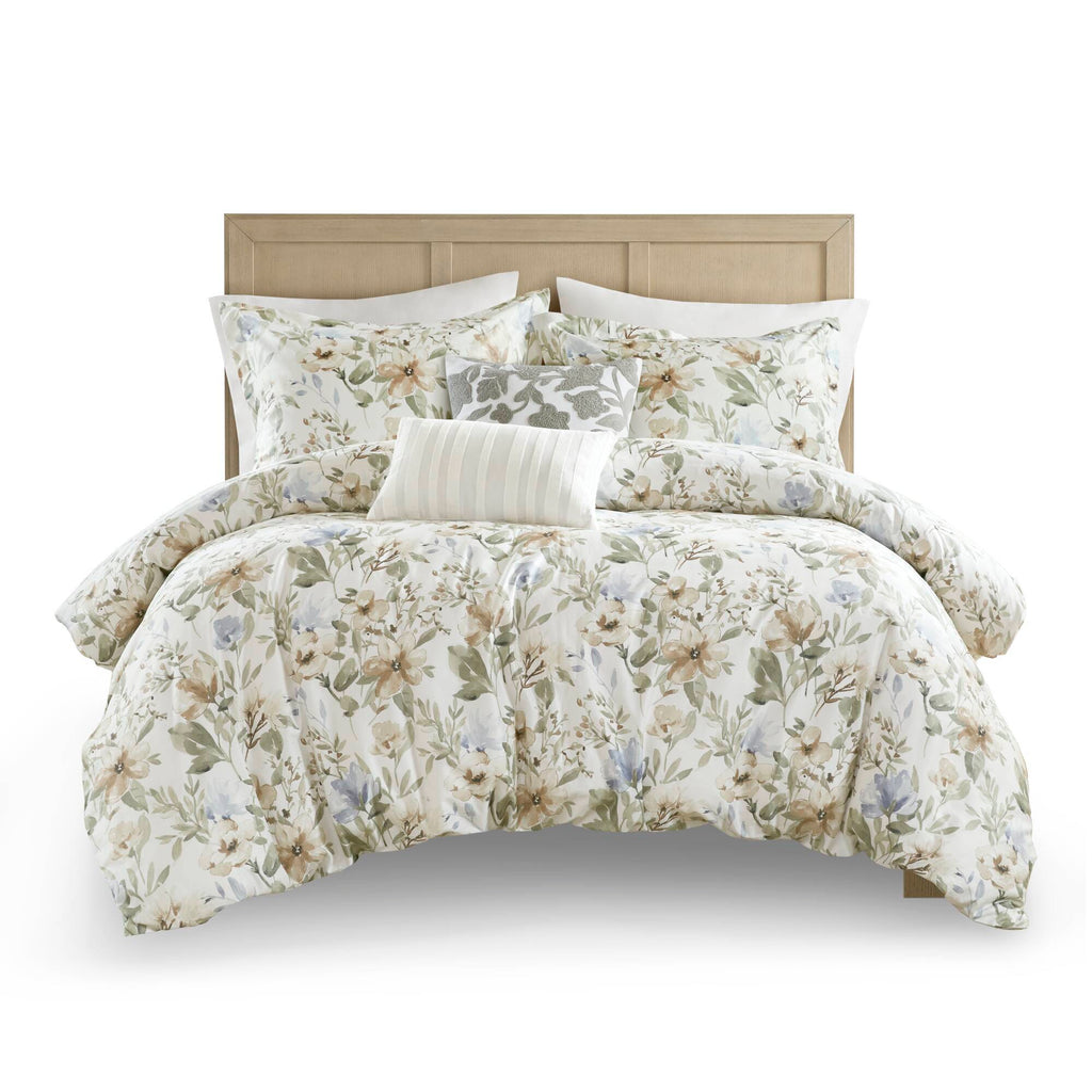 Herbal - Full/Queen 5 Piece Print Duvet Set - Multi