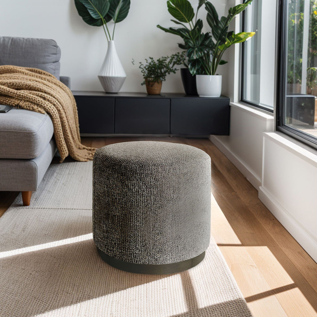 Zoe - Oval Accent Ottoman - Navy / Beige