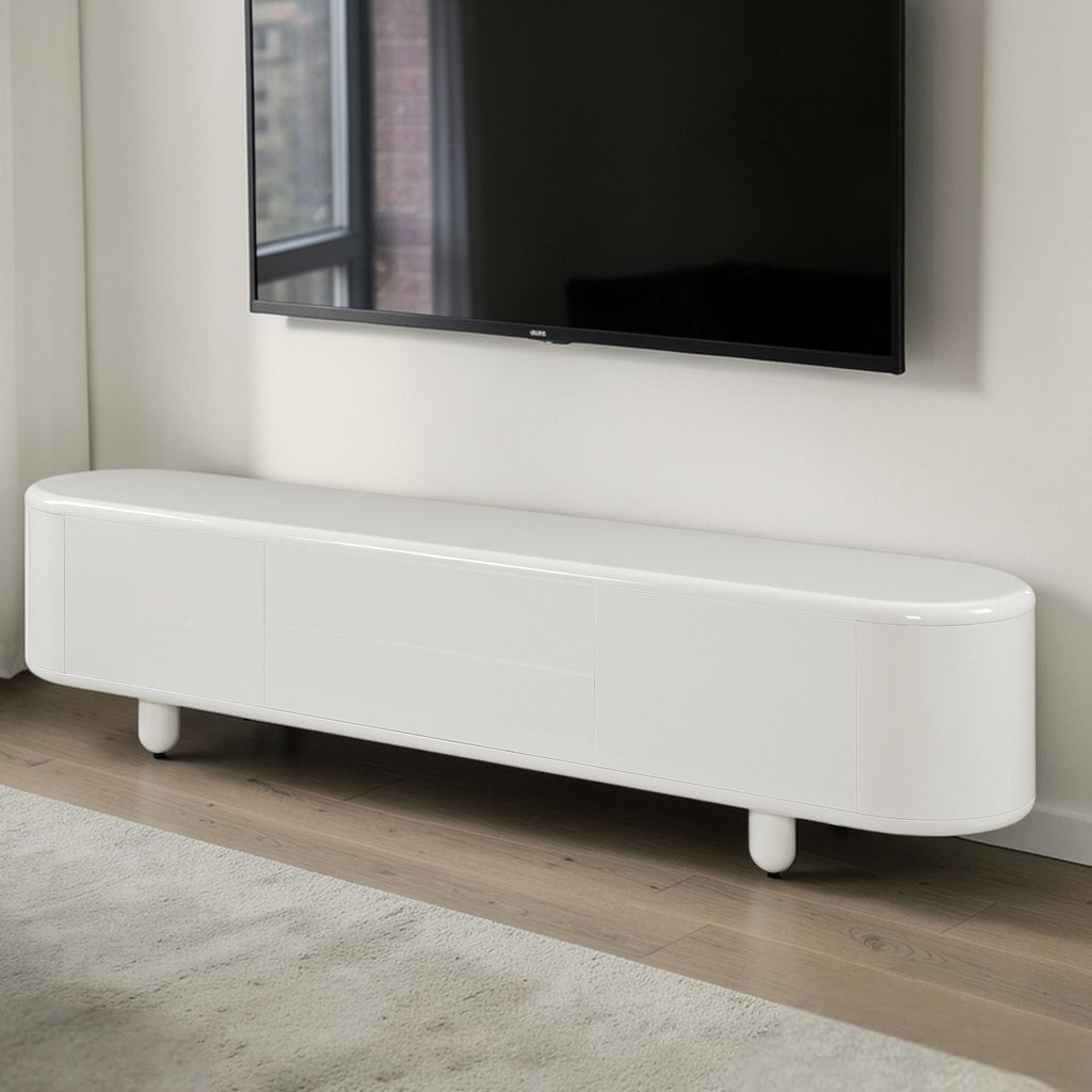 Keely - TV Stand - Gloss White
