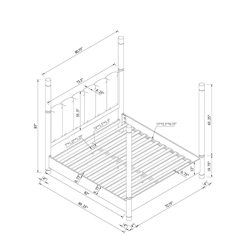 Sarai - 5 Pieces Bedroom Set With Upholstered Headboard