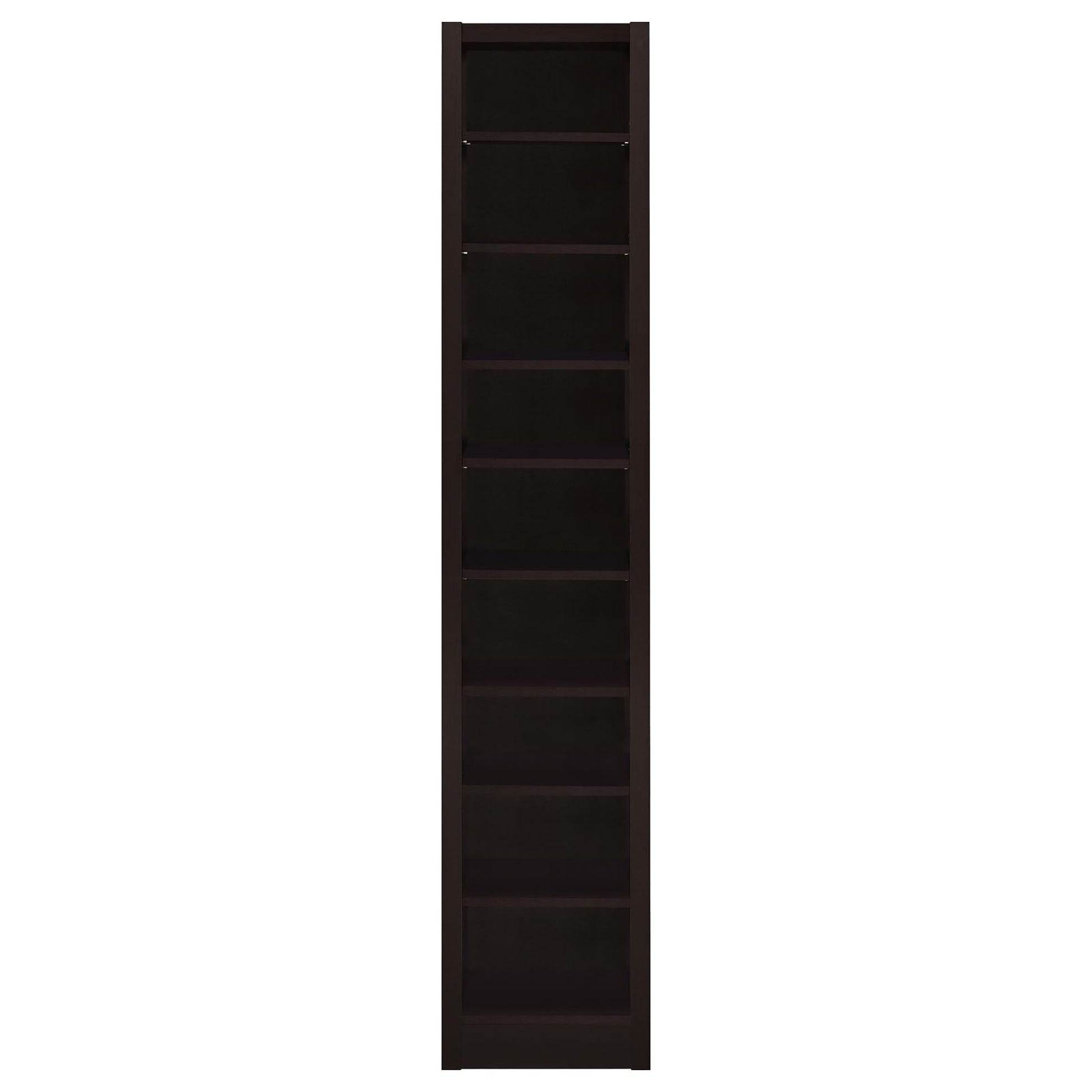 Rectangular Bookcase Tall Slim Storage With 9 Shelves - Brown