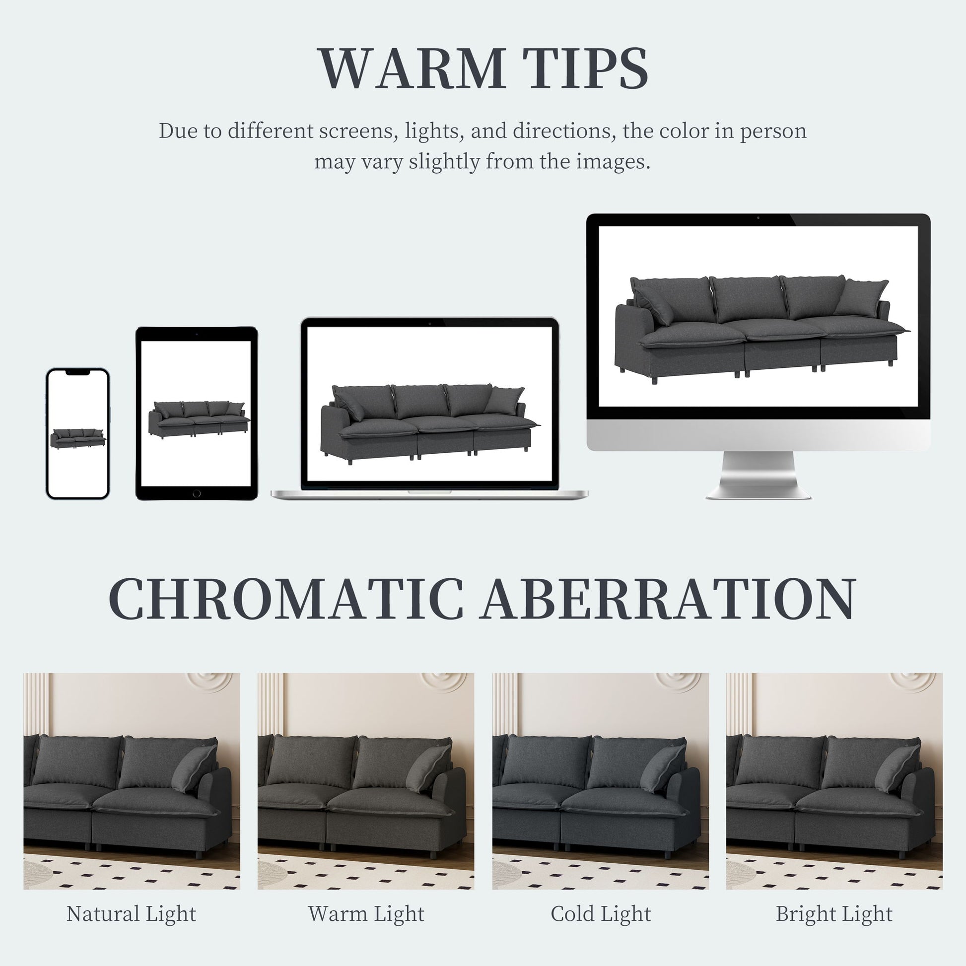 3 Seat Sofa Module For Modular Sectional Wide Seat Cloud Couch With Throw Pillows Upholstered