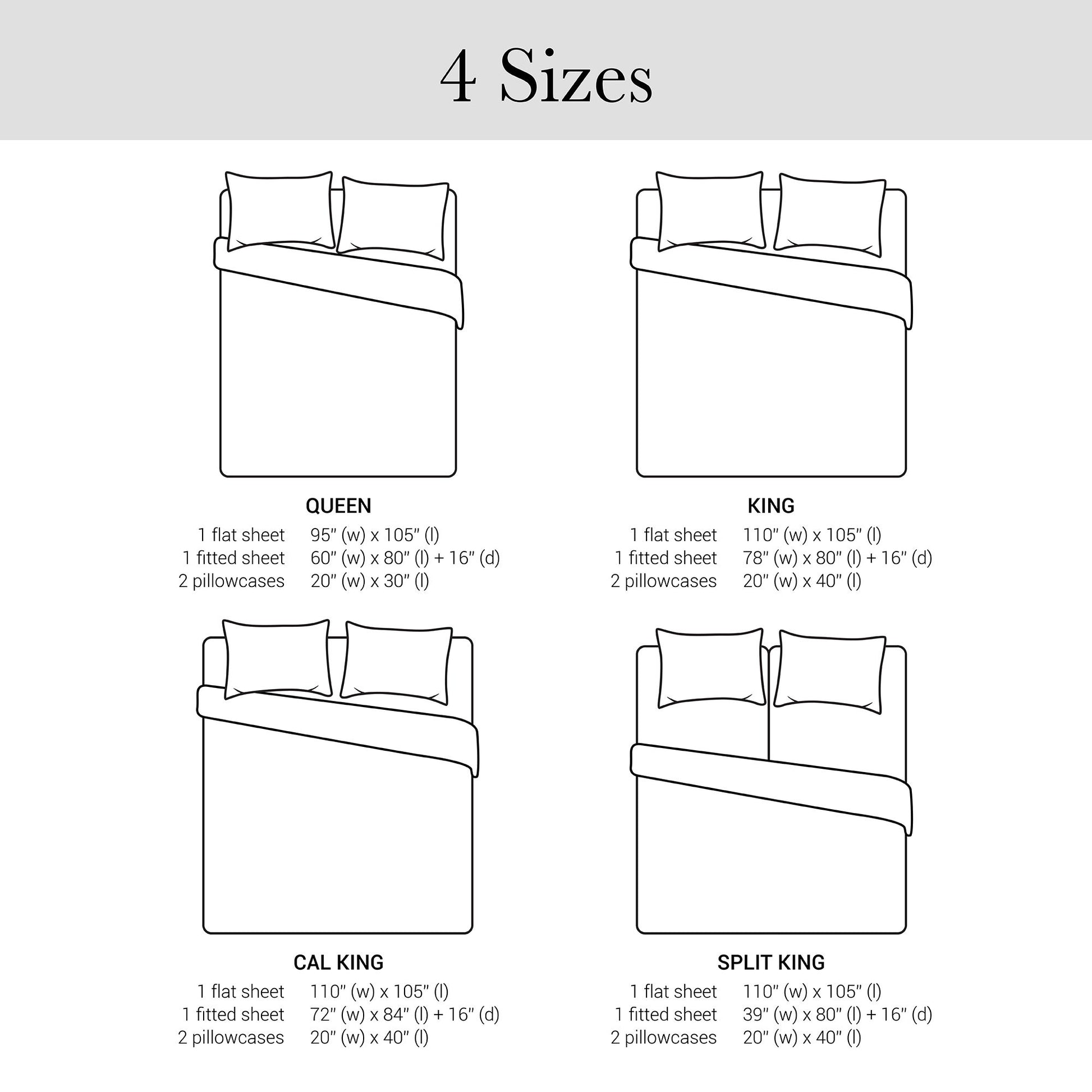 Split King Stretch Jersey Sheet Set - Gray