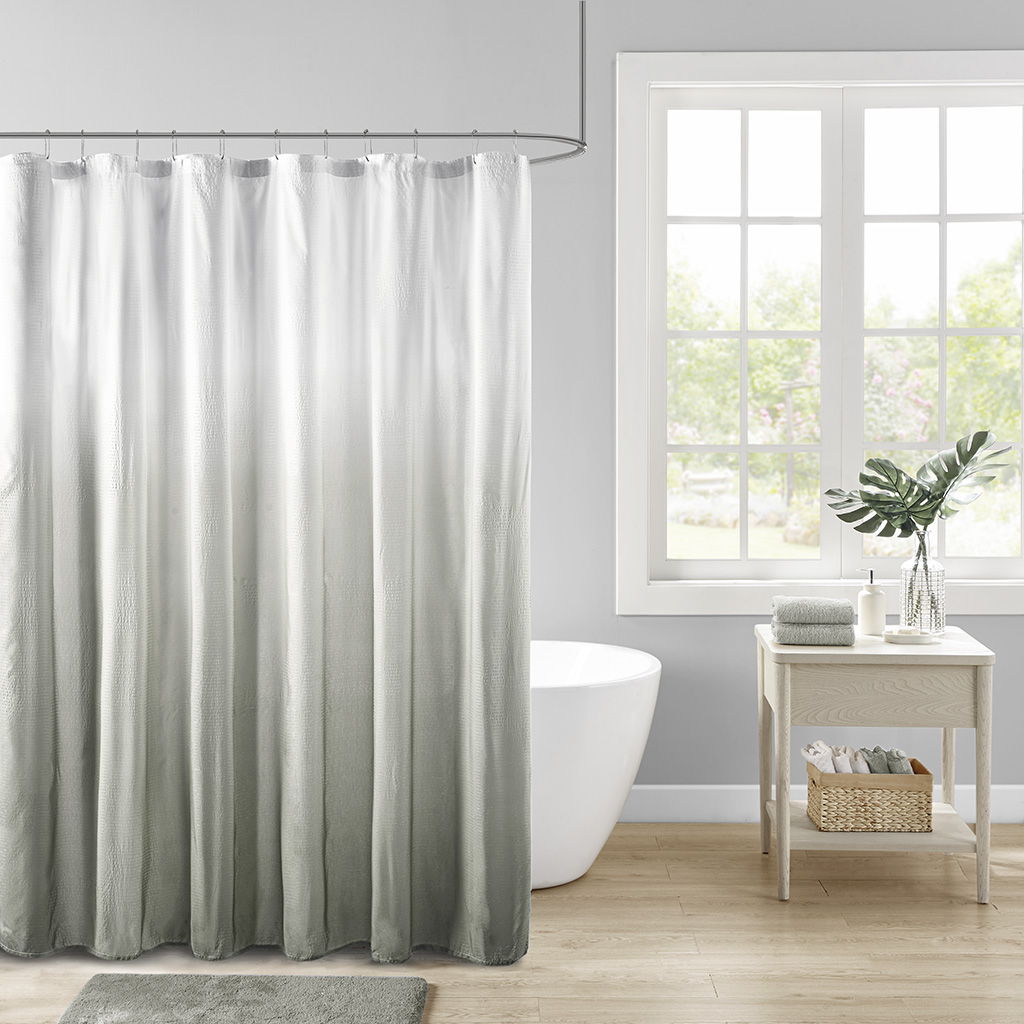 Ara - Ombre Printed Shower Curtain - Gray