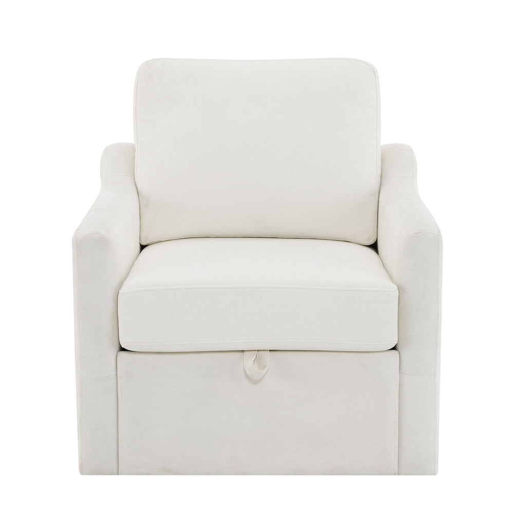 Swivel Arm Chair With USB Type-C Charging And Book Pocket