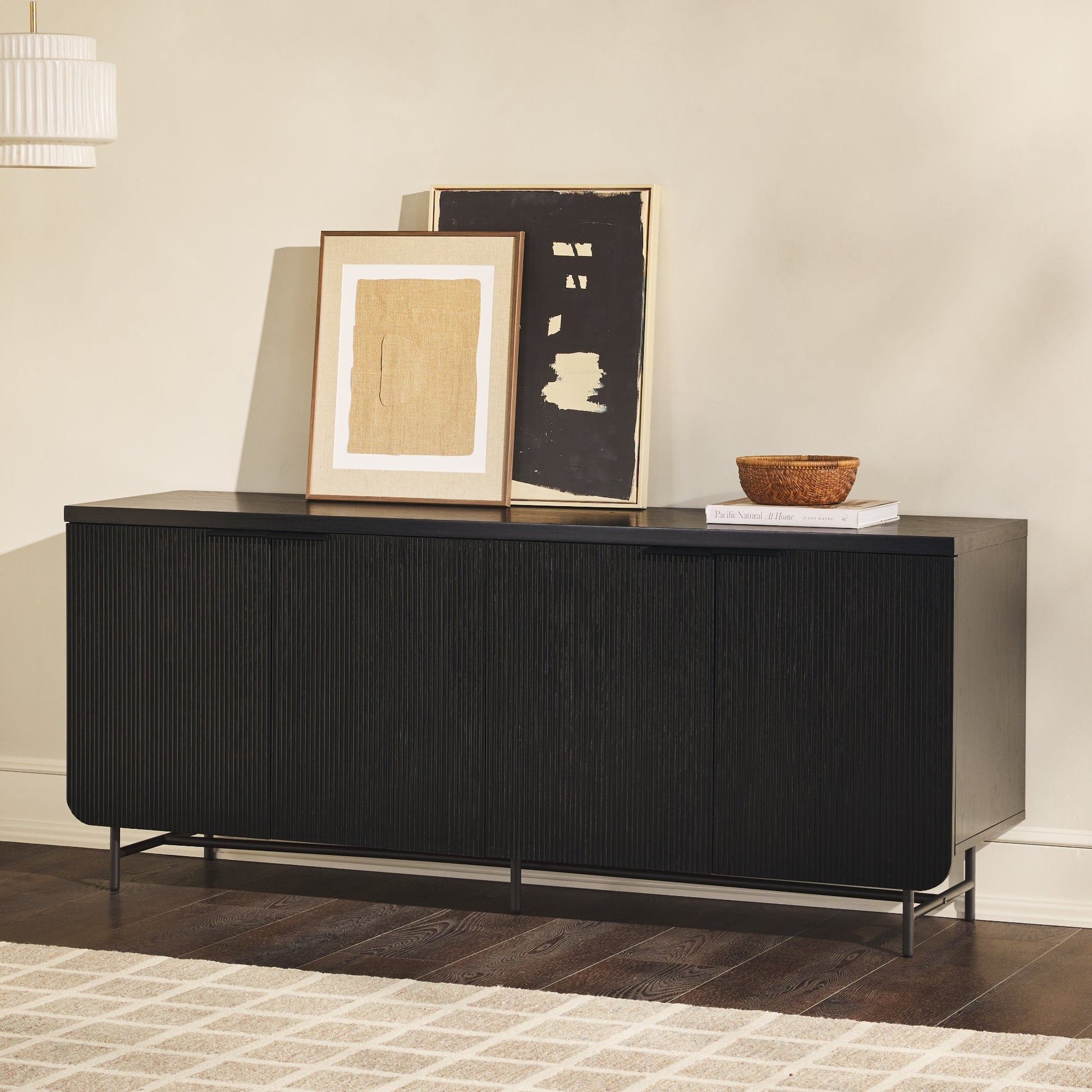 Scandi - Fluted Door Sideboard - Black