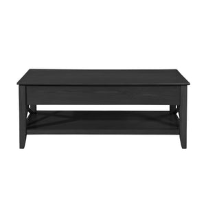 Decatur - Farmhouse Lift Top Coffee Table With Storage - Black / Ash