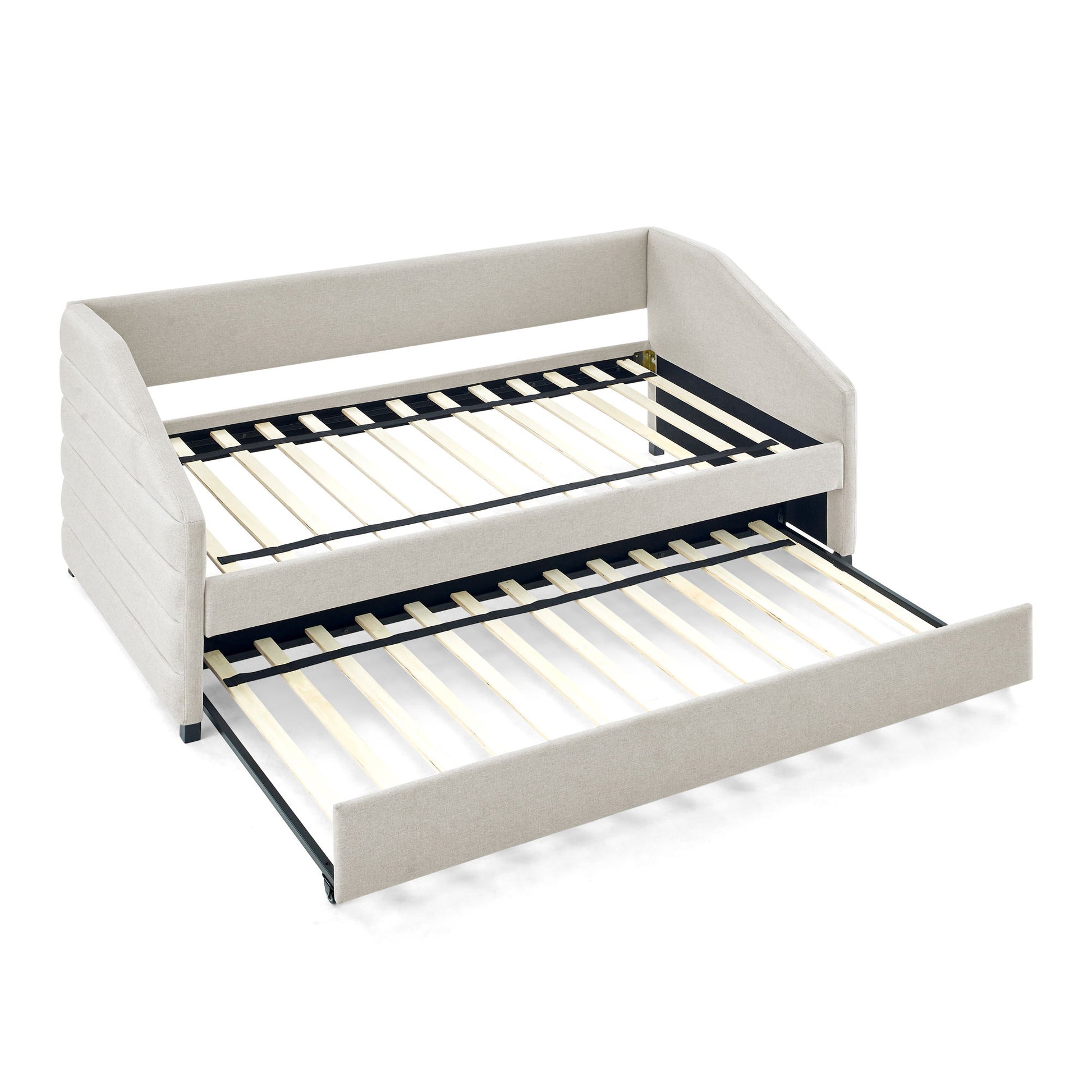 Elegant Daybed With Trundle Upholstered Tufted Sofa Bed