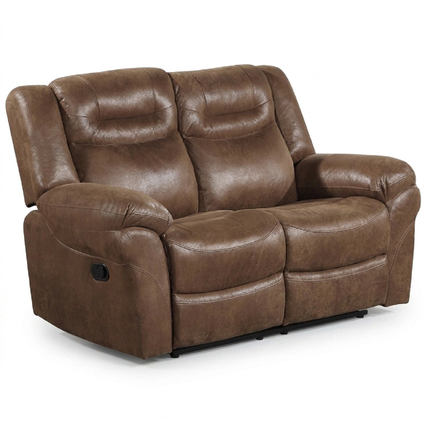 1 Piece Power Reclining Loveseat With USB Port, Fully Upholstered Pillow Arms And Headrest - Brown