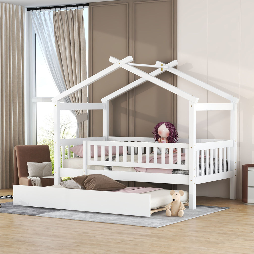 Creativity House Bed With Twin Size Trundle